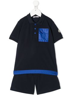 Moncler Kids комплект из рубашки-поло и шортов