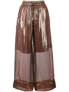 Cynthia Rowley кюлоты из ткани ламе