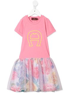 Aigner Kids пышное платье с логотипом