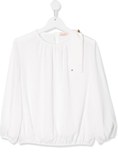 Elisabetta Franchi La Mia Bambina блузка с металлическим логотипом