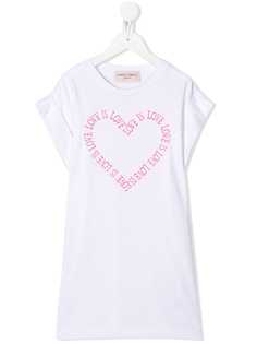 Alberta Ferretti Kids платье-футболка с вышивкой Love Is Love