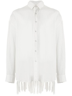 Yoshiokubo рубашка с длинными рукавами и вязаной вставкой