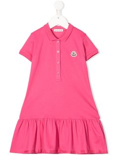 Moncler Kids платье-поло длины миди с логотипом