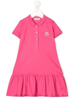Moncler Kids платье-поло длины миди с логотипом