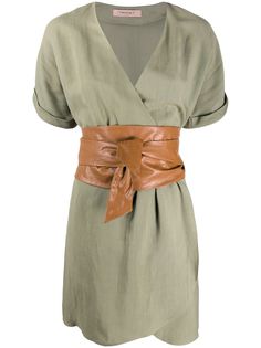 TWINSET платье с запахом и поясом