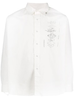 C2h4 рубашка с необработанными краями и принтом