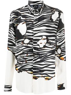 Just Cavalli рубашка с зебровым принтом