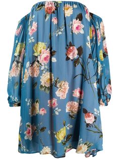 Semicouture платье с цветочным принтом и открытыми плечами