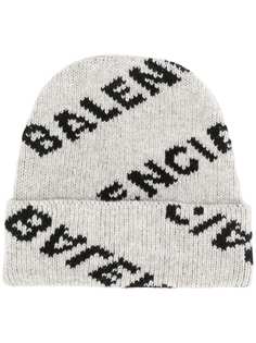 Balenciaga вязаная шапка бини с логотипом