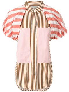 Lee Mathews рубашка в полоску с пышными рукавами