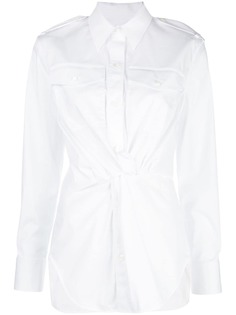 Helmut Lang длинная рубашка с драпировкой