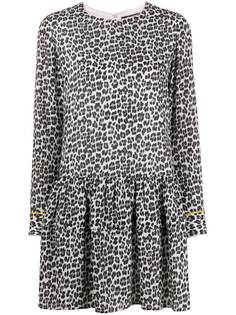 Twin-Set платье с баской и леопардовым принтом