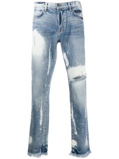 424 прямые джинсы с эффектом потертости