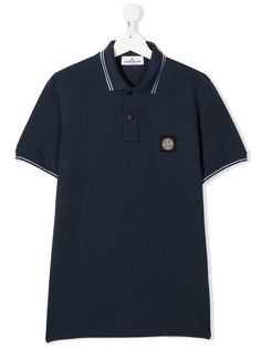 Stone Island Junior рубашка поло с нашивкой-логотипом