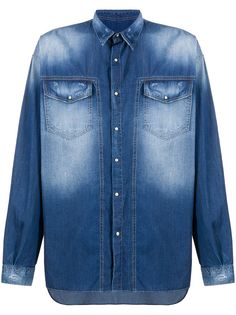 Frankie Morello джинсовая рубашка с эффектом потертости