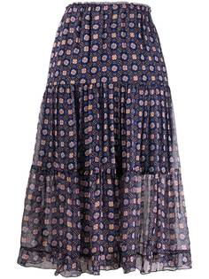 See by Chloé ярусная юбка миди с эластичным поясом