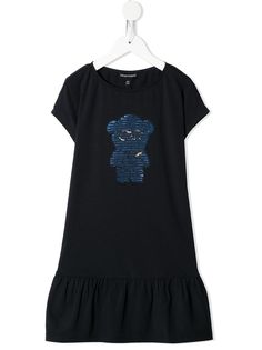 Emporio Armani Kids платье-футболка с пайетками