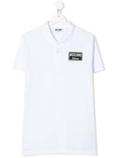 Moschino Kids рубашка-поло с нашивкой-логотипом