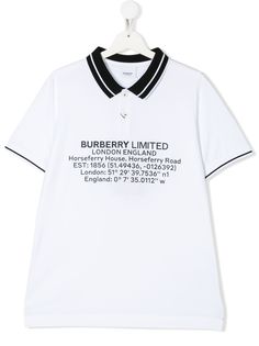 Burberry Kids рубашка-поло с логотипом