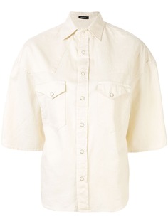 R13 джинсовая рубашка оверсайз