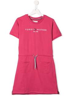 Tommy Hilfiger Junior платье с вышитым логотипом