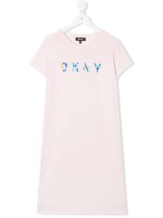 Dkny Kids платье-футболка с голографическим логотипом