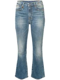 R13 расклешенные укороченные джинсы