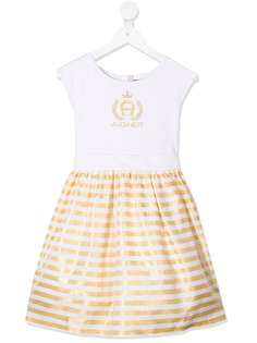 Aigner Kids пышное платье с эффектом металлик