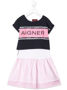 Aigner Kids платье-толстовка с логотипом