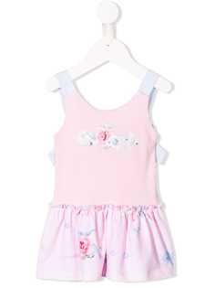 Lapin House платье в клетку с цветочным принтом