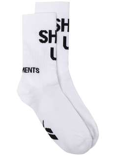 Vetements носки с надписью Shut Up