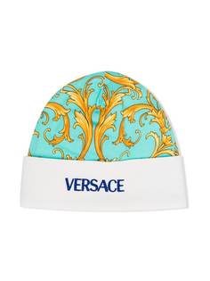 Young Versace шапка с принтом Baroque и логотипом