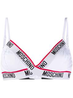 Moschino бюстгальтер с треугольными чашками и логотипом