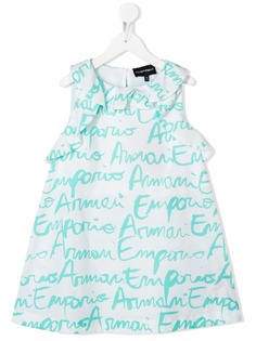 Emporio Armani Kids платье с логотипом и оборками на воротнике