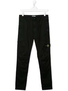Stone Island Junior брюки карго кроя слим с нашивкой-логотипом