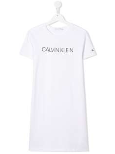 Calvin Klein Kids платье-футболка с логотипом