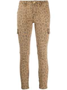 FRAME укороченные джинсы скинни с леопардовым принтом