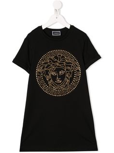 Versace Kids платье-футболка с заклепками и логотипом