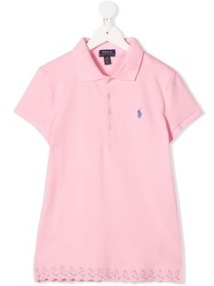 Ralph Lauren Kids рубашка-поло с кружевной отделкой
