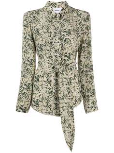 Nanushka рубашка с абстрактным принтом и завязками на талии