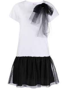 RedValentino платье-футболка со вставками из тюля