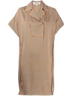 DVF Diane von Furstenberg платье мини с короткими рукавами и геометричным принтом