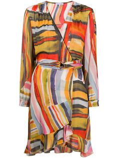 Patrizia Pepe платье с абстрактным принтом и запахом