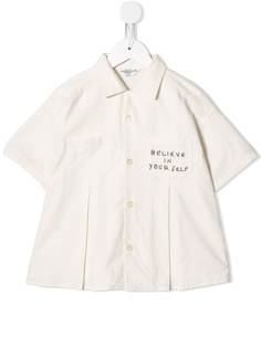 Denim Dungaree рубашка с короткими рукавами и вышивкой