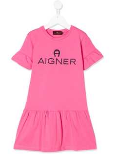 Aigner Kids платье-футболка с логотипом