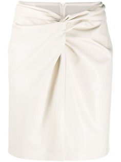Nanushka юбка из искусственной кожи с драпировкой