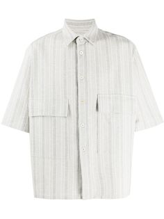 Jil Sander полосатая рубашка с короткими рукавами