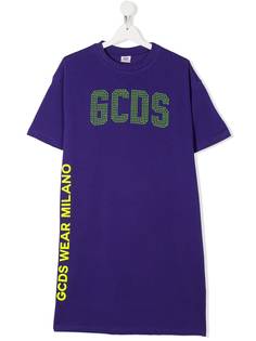 Gcds Kids платье-футболка с декорированным логотипом