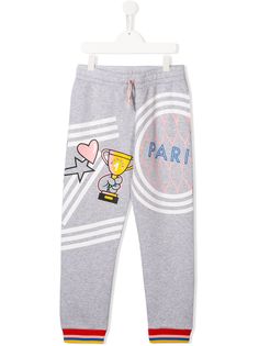 Kenzo Kids спортивные брюки no.1 с графичным принтом