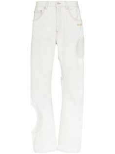 Off-White джинсы прямого кроя с вырезами